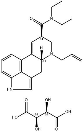 6-去甲-6-烯丙基麦角酸二乙酰胺 D-酒石酸盐 结构式