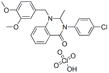 3-(4-chlorophenyl)-1-[(3,4-dimethoxyphenyl)methyl]-2-methyl-quinazolin -4-one perchlorate 结构式