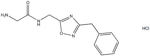 2-AMINO-N-((3-BENZYL-1,2,4-OXADIAZOL-5-YL)METHYL)ACETAMIDE HYDROCHLORIDE 结构式