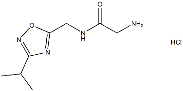 2-AMINO-N-((3-ISOPROPYL-1,2,4-OXADIAZOL-5-YL)METHYL)ACETAMIDE HYDROCHLORIDE 结构式