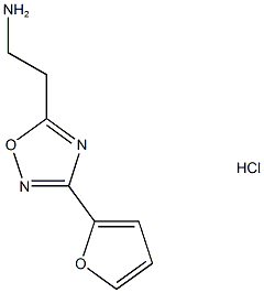 2-(3-(FURAN-2-YL)-1,2,4-OXADIAZOL-5-YL)ETHAN-1-AMINE HYDROCHLORIDE 结构式