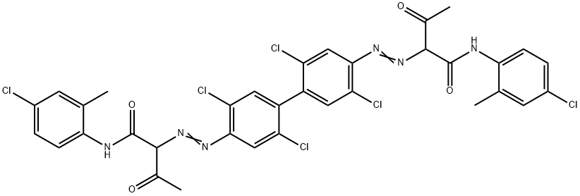 2,2'-[(2,2'5,5'-四氯[1,1'-联苯]-4,4'-二基)双(偶氮)]双[N-(4-氯-2-甲基苯基)-3-氧代-丁酰胺 结构式