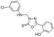 1,3,4-Oxadiazole-2(3H)-thione, 3-(((3-chlorophenyl)amino)methyl)-5-(2- hydroxyphenyl)- 结构式