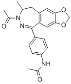1-(4-Acetylaminophenyl)-3-acetyl-4-methyl-7,8-methylenedioxy-3,4-dihyd ro-5H-2,3-benzodiazepine 结构式