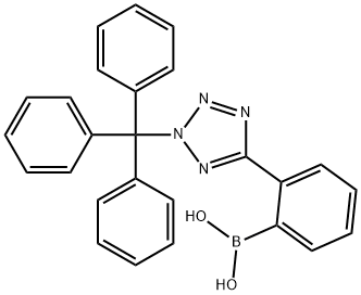 2 -(5-(1-三苯甲基-1H-四氮唑)苯硼酸 结构式