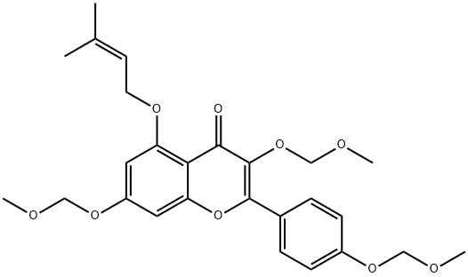 5-O-(3-Methyl-2-butenyl) KaeMpferol Tri-O-MethoxyMethyl Ether 结构式