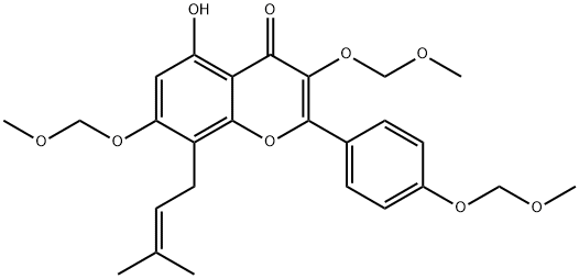 DesMethyl Icaritin Tri-O-MethoxyMethyl Ether 结构式