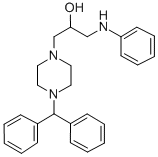 1-Piperazineethanol, 4-(diphenylmethyl)-alpha-((phenylamino)methyl)- 结构式