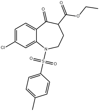 8-氯-2,3,4,5-四氢-1-[(4-甲基苯基)磺酰基]-5-氧代-1H-1-苯并氮杂卓-4-羧酸乙酯 结构式
