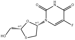 2',3'-dideoxy-5-fluoro-3'-thiauridine 结构式