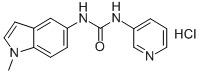1-(1-甲基-1H-吲哚-5-基)-3-(吡啶-3-基)脲盐酸盐 结构式