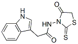 N-(4-Oxo-2-thioxothiazolidin-3-yl)-1H-indole-3-acetamide 结构式