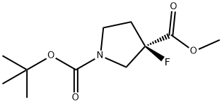 Methyl (R)-1-Boc-3-fluoropyrrolidine-3-carboxylate 结构式