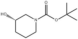(S)-1-叔丁氧羰基-3-羟基哌啶 结构式