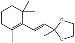 2-Methyl-2-[(E)-2-(2,6,6-trimethyl-1-cyclohexen-1-yl)ethenyl]-1,3-diox olane 结构式