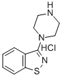 3-(1-哌嗪基)-1,2-苯并异噻唑盐酸盐 结构式