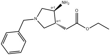 trans-(4-Amino-1-benzylpyrrolidin-3-yl)-acetic acid ethyl ester 结构式