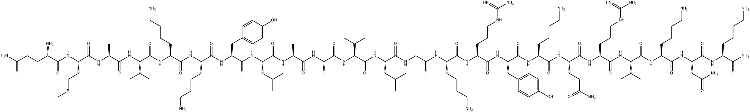 GLN-MET-ALA-VAL-LYS-LYS-TYR-LEU-ALA-ALA-VAL-LEU-GLY-LYS-ARG-TYR-LYS-GLN-ARG-VAL-LYS-ASN-LYS-NH2 结构式