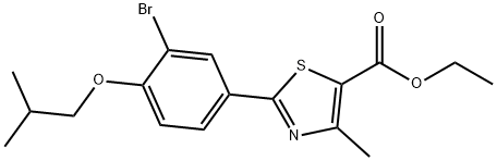 2-(3-溴-4-异丁氧基苯基)-4-甲基噻唑-5-甲酸乙酯 结构式