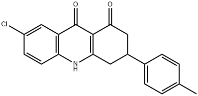 7-Chloro-3-(4-methylphenyl)-3,4-dihydro-1,9(2H,10H)-acridinedione 结构式