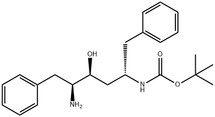 [(1S,3S,4S)-4-氨基-3-羟基-5-苯基-1-(苯甲基)戊基]-氨基甲酸叔丁酯 结构式