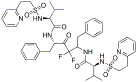 (2S)-N-[(2S,5S)-3,3-difluoro-5-[[(2S)-3-methyl-2-(2-pyridin-2-ylethyls ulfonylamino)butanoyl]amino]-4-oxo-1,6-diphenyl-hexan-2-yl]-3-methyl-2 -(2-pyridin-2-ylethylsulfonylamino)butanamide 结构式