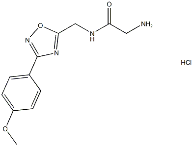 2-AMINO-N-((3-(4-METHOXYPHENYL)-1,2,4-OXADIAZOL-5-YL)METHYL)ACETAMIDE HYDROCHLORIDE 结构式