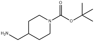 1-叔丁氧羰基-4-氨甲基哌啶 结构式