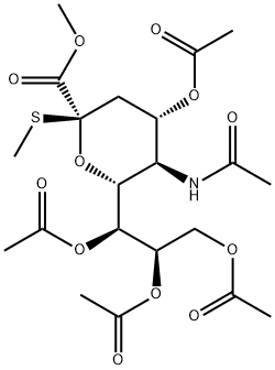 METHYL (METHYL 5-ACETAMIDO-4,7,8,9-TETRA-O-ACETYL-3,5-DIDEOXY-2-THIO-D-GLYCERO-D-GALACTO-2-NONULOPYRANOSID)ONATE 结构式