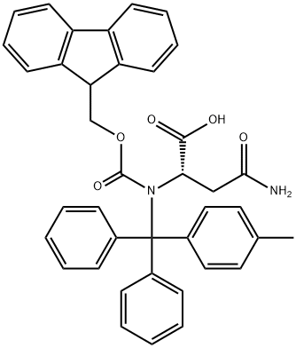 FMOC-ASN(MTT)-OH;N-ALPHA-(9-FLUORENYLMETHOXYCARBONYL)-N-BETA-4-METHYLTRITYL-L-ASPARAGINE;Z-N-GAMMA-4-METHYLTRITYL-L-ASPARAGINE;FMOC-ASPARAGINE(MTT);FMOC-ASN(MTT)-OH;N-ALPHA-FMOC-N'(4-METHYLTRITYL)-L-ASPARAGINE 结构式