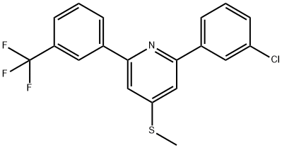 2-(3-chlorophenyl)-4-methylsulfanyl-6-[3-(trifluoromethyl)phenyl]pyrid ine 结构式