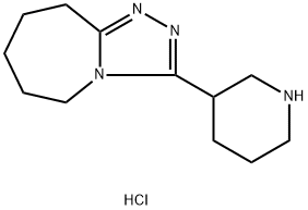 3-Piperidin-3-yl-6,7,8,9-tetrahydro-5H-[1,2,4]triazolo[4,3-a]azepinedihydrochloride 结构式