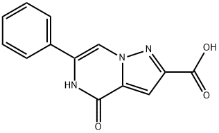 4-Oxo-6-phenyl-4,5-dihydropyrazolo[1,5-a]pyrazine-2-carboxylicacid 结构式