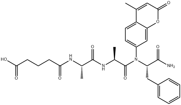 glutaryl-alanyl-alanyl-phenylalanyl-amidomethylcoumarin 结构式