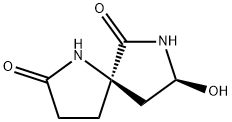 1,7-Diazaspiro[4.4]nonane-2,6-dione,8-hydroxy-,(5R-trans)-(9CI) 结构式