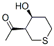 Ethanone, 1-(tetrahydro-4-hydroxy-2H-thiopyran-3-yl)-, (3R-cis)- (9CI) 结构式