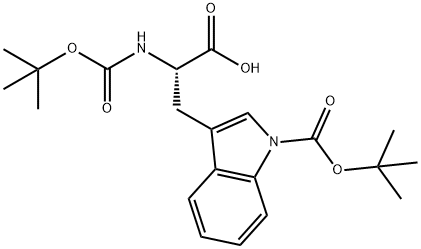 N-叔丁氧羰基-N'-叔丁氧羰基-L-色氨酸 结构式