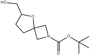 6-(羟甲基)-5-氧杂-2-氮杂螺[3.4]辛烷-2-羧酸叔丁酯 结构式