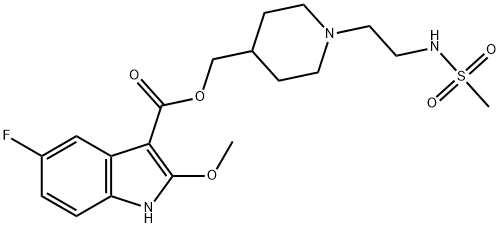 5 - 氟2 - 甲氧基- 1H -吲哚3 - 羧基酸-[1 - [2 - [(甲磺酰基)氨基]乙基] -4 - 哌啶基]甲酯 结构式