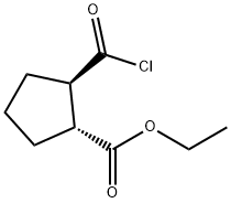 Cyclopentanecarboxylic acid, 2-(chlorocarbonyl)-, ethyl ester, trans- (9CI) 结构式