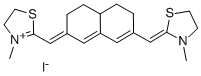 3-METHYL-2-([7-[(3-METHYL-1,3-THIAZOLIDIN-2-YLIDENE)METHYL]-4,4A,5,6-TETRAHYDRO-2(3H)-NAPHTHALENYLIDENE]METHYL)-4,5-DIHYDRO-1,3-THIAZOL-3-IUM IODIDE 结构式
