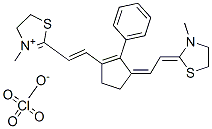 3-METHYL-2-((E)-2-(3-[(Z)-2-(3-METHYL-1,3-THIAZOLIDIN-2-YLIDENE)ETHYLIDENE]-2-PHENYL-1-CYCLOPENTEN-1-YL)ETHENYL)-4,5-DIHYDRO-1,3-THIAZOL-3-IUM PERCHLORATE 结构式