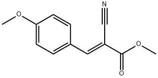 Methyl (2E)-2-cyano-3-(4-methoxyphenyl)prop-2-enoate, Methyl trans-alpha-cyano-4-methoxycinnamate, 4-[(1E)-2-Cyano-3-methoxy-3-oxoprop-1-en-1-yl]anisole 结构式