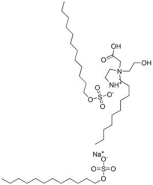 sodium 1-(carboxymethyl)-4,5-dihydro-1-(2-hydroxyethyl)-2-nonyl-1H-imidazolium dodecyl sulphate  结构式