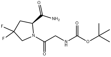 (S)-1-[2-(BOC-氨基)乙酰基]-4,4-二氟吡咯烷-2-甲酰胺 结构式