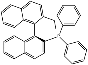 S-(+)-1,1'-联萘-2'-乙基-2-二苯膦 结构式