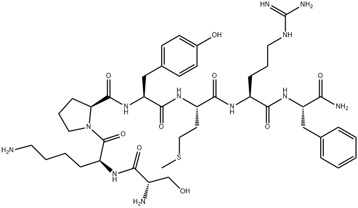seryl-lysyl-prolyl-tyrosyl-methionyl-arginyl-phenylalaninamide 结构式