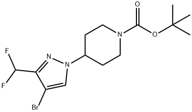 叔丁基 4-[4-溴-3-(二氟甲基)吡唑-1-基]哌啶-1-羧酸酯 结构式