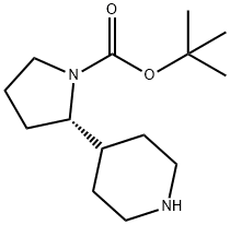 (S)-2-(哌啶-4-基)吡咯烷-1-羧酸叔丁酯 结构式