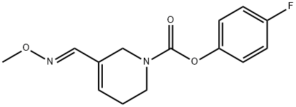 1(2H)-Pyridinecarboxylic acid, 3,6-dihydro-5-((methoxyimino)methyl)-,  4-fluorophenyl ester, (E)- 结构式